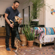 Andrew Kahn at home in Brooklyn with Bama the hound.